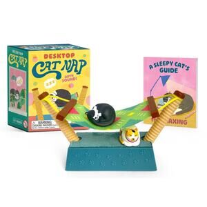 NIB Running Press Relax Cat Nap Desktop w/Sound Cats Purr Toy Gift Rp Minis